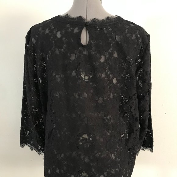 Talbots Sz 14 Black Lace Top - Picture 4 of 9